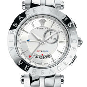 Versace Aion Chronograph White Dial Silver Steel Strap Watch for Men - VBR040017