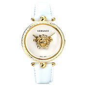 Versace Palazzo Empire White Dial White Leather Strap Watch for Women - VCO040017