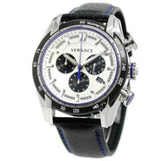 Versace V-Ray Quartz Silver Dial Black Leather Strap Watch for Men - VDB010014
