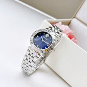 Versace Daphnis Analog Blue Dial Silver Steel Strap Watch for Women - VEOCA0124