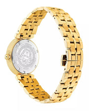 Versace Daphnis Quartz Black Dial Gold Steel Strap Watch for Women - VEOCA0524