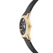 Versace Greca Time Quartz Black Dial Brown Leather Strap Watch For Men - VE3K00222