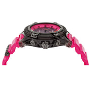 Versace Icon Active Chronograph Black Dial Pink Rubber Strap Watch For Men - VEZ700221