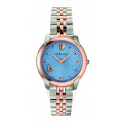 Versace Audrey Quartz Blue Dial Two Tone Steel Strap Watch for Women - VELR00619