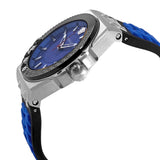 Versace Chain Reaction Blue Dial Two Tone Leather Strap Watch for Men - VEDY00119