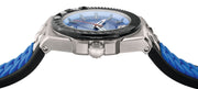 Versace Chain Reaction Blue Dial Two Tone Leather Strap Watch for Men - VEDY00119