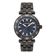 Versace Greca Sport Quartz Black Dial Black Steel Strap Watch For Men - VEZ300621