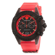 Versace Icon Active Chronograph Black Dial Pink Rubber Strap Watch For Men - VEZ700221