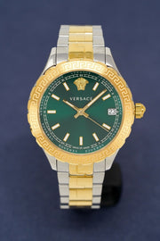 Versace Hellenyium Green Dial Two Tone Steel Strap Watch for Women - V12050015