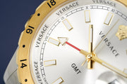Versace Hellenyium GMT Silver Dial Two Tone Steel Strap Watch for Men - V11030015