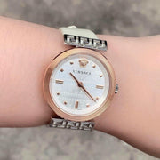 Versace Greca White Dial White Leather Strap Watch for Women - VELW00120