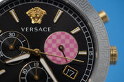 Versace Sport Tech Chronograph Black Dial Black Rubber Strap Watch for Women - VELT00619