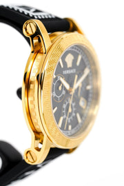 Versace Sports Tech Chronograph Black Dial Black Rubber Strap Watch for Men - VELT00119