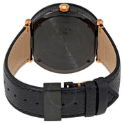 Versace V-Metal Icon Black Dial Black Leather Strap Watch For Men - VQL030015