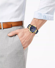 Versace V-Race Multifunction Chronograph Blue Dial Blue Leather Strap Watch For Men - VEBV00219