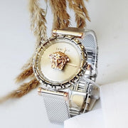 Versace Palazzo Empire Silver Dial Silver Mesh Bracelet Watch for Women - VEDV00419