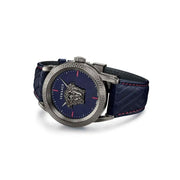 Versace Palazzo Empire Blue Dial Blue Leather Strap Watch for Men - VERD00118