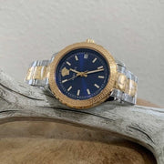 Versace Hellenyium Blue Dial Two Tone Steel Strap Watch for Women - V12060017