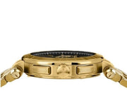 Versace Aion Chronograph Black Dial Gold Steel Strap Watch For Men - VE1D01721