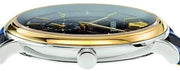 Versace  V-Circle Black Dial Blue Leather Strap Watch for Men - VEBQ01419