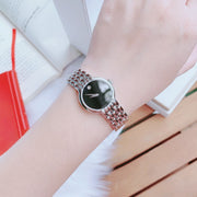 Movado Veturi Quartz Black Dial Silver Steel Strap Watch for Women - 0606338