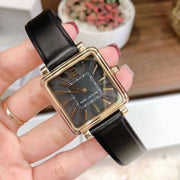 Marc Jacobs Vic Black Dial Black Leather Strap Watch for Women - MJ1522
