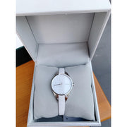 Calvin Klein Rebel White Dial White Leather Strap Watch for Women - K8P231L6