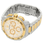 Versace Dylos Chronograph Silver Dial Two Tone Steel Strap Watch for Men - VQC030015