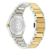 Versace V-Auria Quartz Green Dial Two Tone Steel Strap Watch for Men - VE0F00425