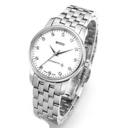 Mido Baroncelli III Automatic Diamonds White Dial Silver Steel Strap Watch For Women - M7600.4.66.1