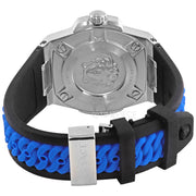 Versace Chain Reaction Blue Dial Two Tone Leather Strap Watch for Men - VEDY00119