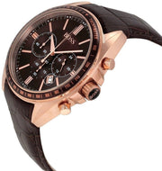 Hugo Boss Driver Chronograph Black Dial Black Leather Strap Watch for Men - 1513092