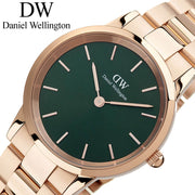Daniel Wellington Iconic Link Emerald Green Dial Rose Gold Steel Strap Watch For Women - DW00100419