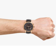 Guess Pursuit Chronograph Brown Dial Brown Leather Strap Watch for Men - W0500G3