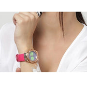 Guess Limelight Quartz Multicolor Dial Red Leather Strap Watch For Women - W0775L4
