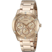 Guess Studio Rose Gold Dial Rose Gold Steel Strap Watch For Women - W0778L3