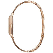 Guess Highline Off White Dial Rose Gold Stainless Steel Mesh Strap Watch For Women - W0826L3