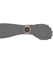 Guess Delancy Black Dial Rose Gold Mesh Bracelet Watch for Men - W0871G5