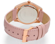 Guess Wonderlust Beige Dial Pink Leather Strap Watch for Women - W1065L1