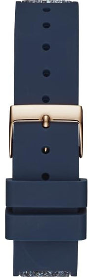 Guess Swirl Analog Quartz White Dial Blue Rubber Strap Watch for Women - W1096L4