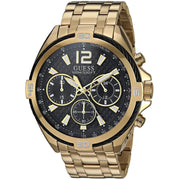 Guess Surge Chronograph Black Dial Gold Steel Strap Watch for Men - W1258G2
