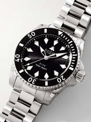 Gucci Dive Automatic Black Dial Silver Steel Strap Watch for Men - YA136353