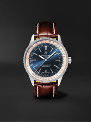 Breitling Navitimer Automatic 38mm Blue Dial Brown Leather Strap Mens Watch - A17325211C1P2