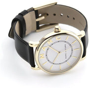 Marc Jacobs Roxy White Dial Black Leather Strap Watch for Women - MJ1532