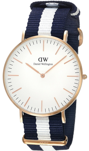 Daniel Wellington Classic Glasgow White Dial Two Tone NATO Strap Watch for Men - DW00100004