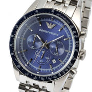Emporio Armani Sportivo Chronograph Blue Dial Silver Steel Strap Watch For Men - AR6072