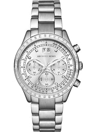 Michael Kors Brinkley Diamonds Silver Dial Silver Steel Strap Watch for Women - MK6186