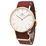 Daniel Wellington Classic Roselyn White Dial Red NATO Strap Watch For Women - DW00100271