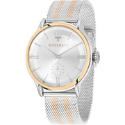 Maserati Epoca Silver Dial Two Tone Mesh Bracelet Watch For Men - R8853118005