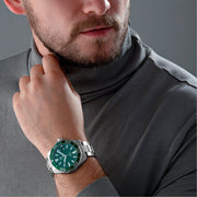 Tag Heuer Aquaracer Calibre 5 Green Dial Silver Steel Strap Watch for Men - WAY201S.BA0927